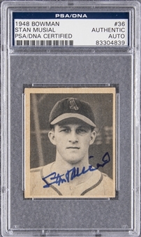 1948 Bowman #36 Stan Musial Signed Rookie Card – PSA/DNA Authentic